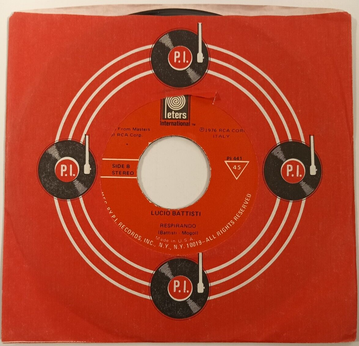 LUCIO BATTISTI - IL VELIERO / RESPIRANDO - 1976 US 7