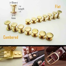 10pcs Solid Brass Leather Belt Wallet Chicago Screw Back Nail Stud Bind Rivet
