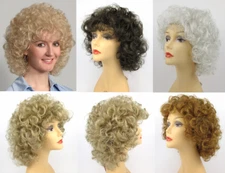 60S 70S WOMENS LADY SHORT COLLAR LENGTH SOFT CURLS CURLY WIG MISTY GOLDEN GIRLS