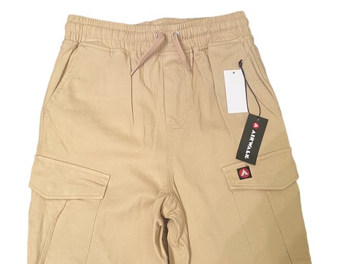 AIRWALK Boys Medium Khaki Pull-On Jogger Straight Cargo Stretch Pants NWT - Picture 2 of 10