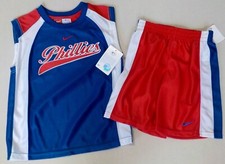 PHILADELPHIA PHILLIES NIKE TANK TOP SHORTS SET BOYS 5 6 SHIRT POLYESTER NWT