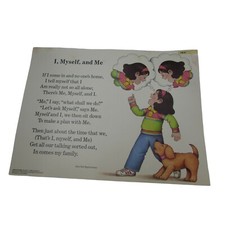 I Myself and Me Grade School Poster Babs Bell Hajdusiewicz 30237 Poetry VNTG