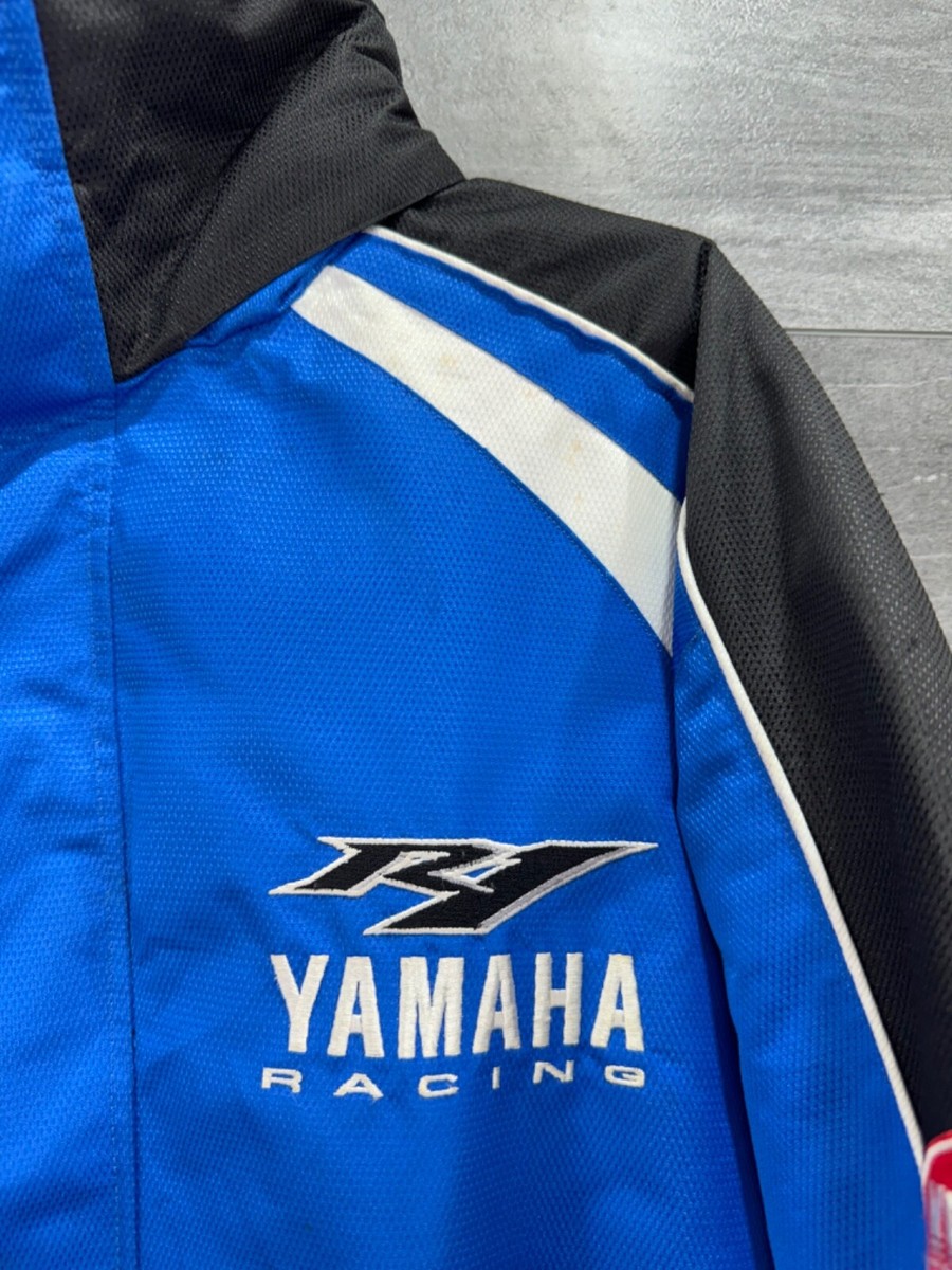Yamaha Rob Mac Racing R1 Mens Full Zip Jacket Blue Nylon Size XL