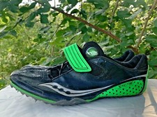 SAUCONY SPITFIRE Track  Field Cleats Running BLACK GREEN Shoes Mens 11    sj15m1