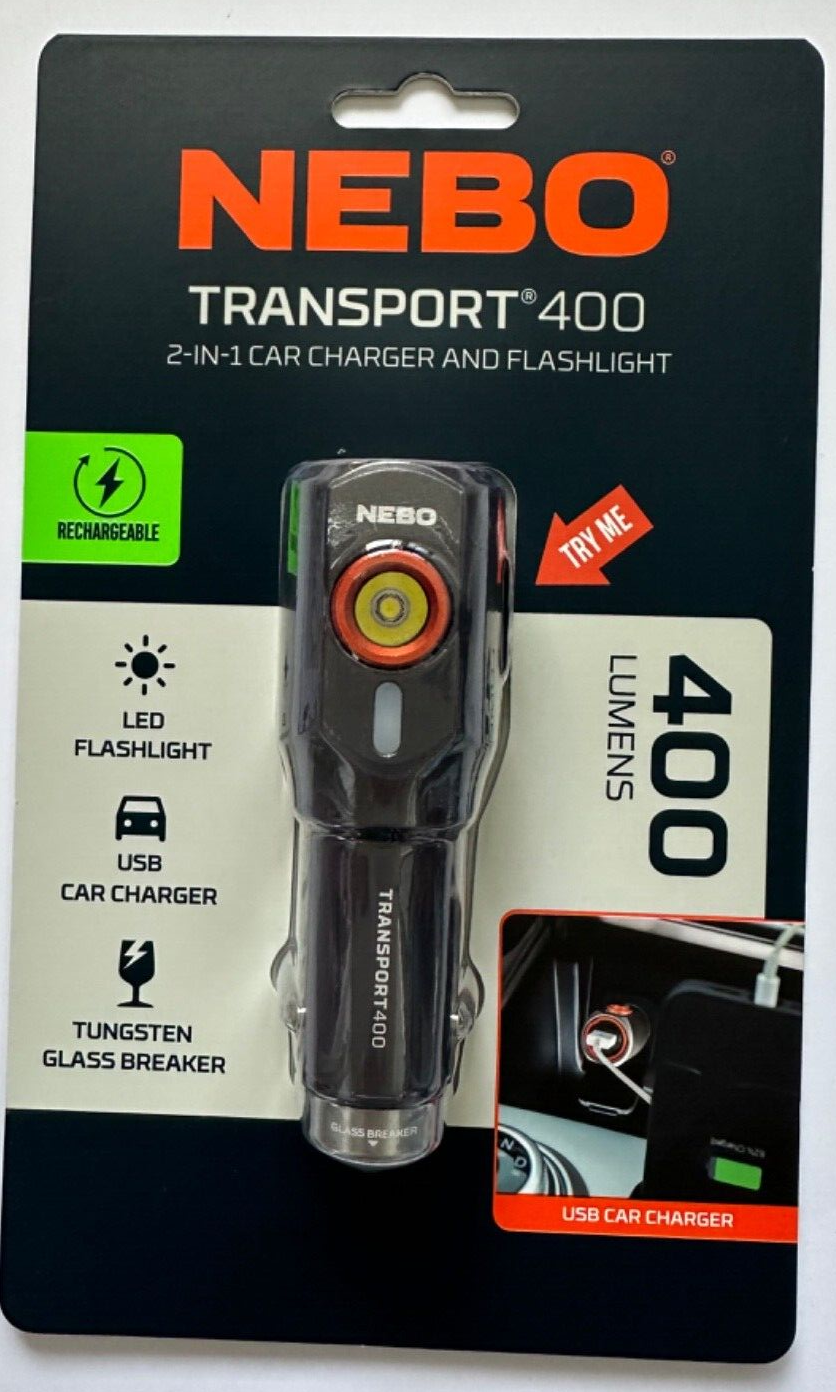 Nebo Transport 400 2in1 Car Charger & Flashlight 400 Lumens POC1006