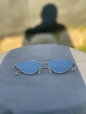 DIFF Cat eye Silver Polarized Sunglasses Mirror Lenses