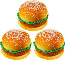 Croblissful 3 Pcs Artificial Hamburgers Realistic Fake Food Bread Model Photogra