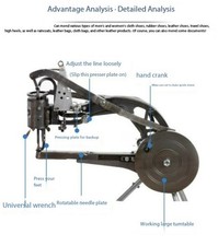 Hand-cranked Shoe Mending Machine, Shoe Repair Machine, Manual Sewing Machine