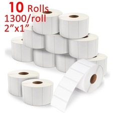 10 Roll 2"x1" Direct Thermal Labels Barcode FBA SKU 1300/Roll for Rollo  Zebra