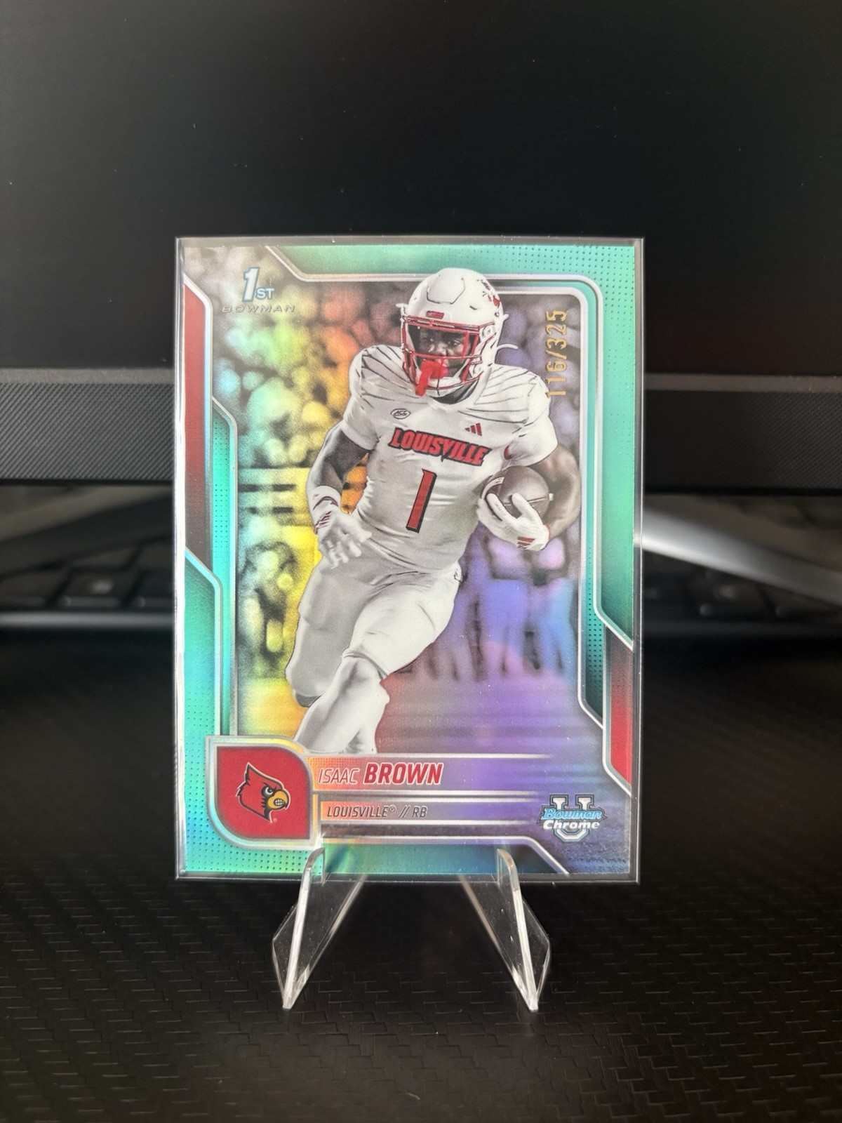 2025 Bowman University Chrome - Isaac Brown #32 Aqua Refractor /325 (RC)