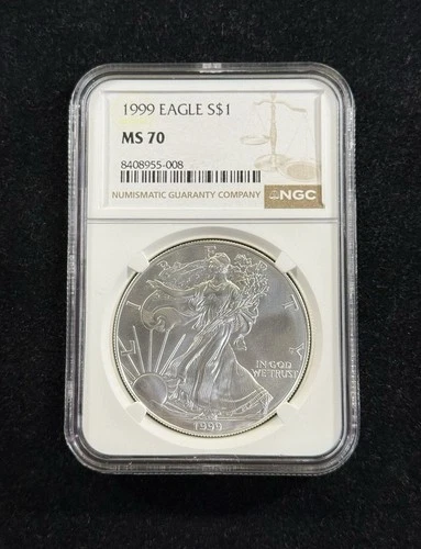 1999 Eagle $1 American Silver Eagle Tough Date NGC MS70 Item #867