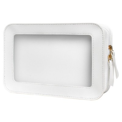 LETGO Clear Makeup Bags, TSA Approved 9.25'' x 6.1'' x 2.75'', C-Beige