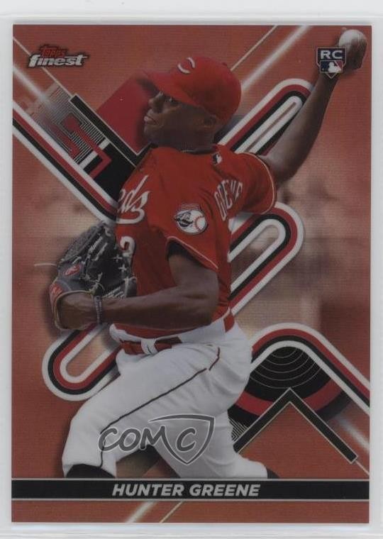 2022 Topps Finest Rose Gold Refractor 3/75 Hunter Greene #69 Rookie RC 0o48