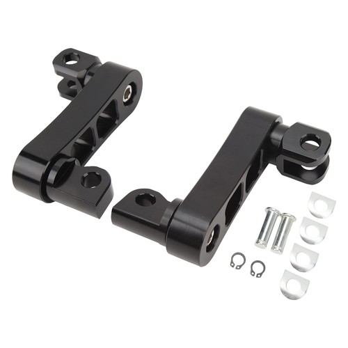 (Black) 360° Adjustable Foot Pegs Bracket Motorcycle Highway Foot Peg - Picture 12 of 22