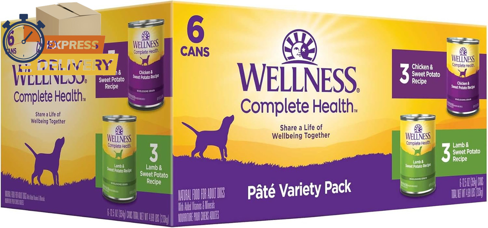 Wet Canned Dog Food, Pate Variety Pack, 12.5 Ounce Can (Pack