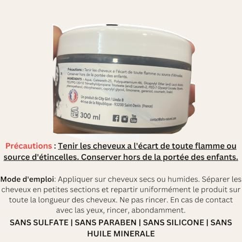 Gel locks fixation forte noire de 300 ml pour coiffage