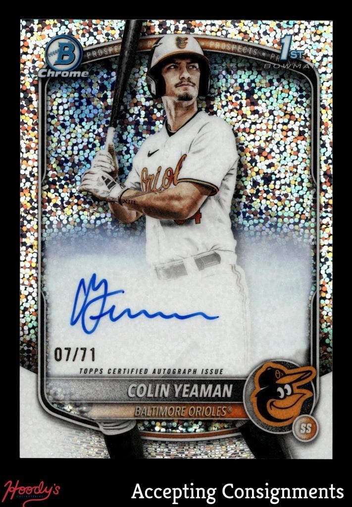 2025 Bowman Chrome Draft Sparkle Refractors Colin Yeaman 1st ROOKIE AUTO 07/71