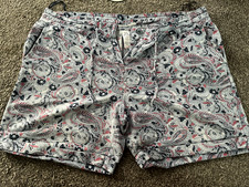 Next Linen Blue paisley Pattern Shorts Size 20