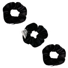3-Pack Black Zipper Scrunchies with Hidden Pocket - Hair Bracelet Mini Storage