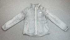 The North Face Jacket Womens Medium Gray Fleece Long Sleeve Full Zip Mock Neck