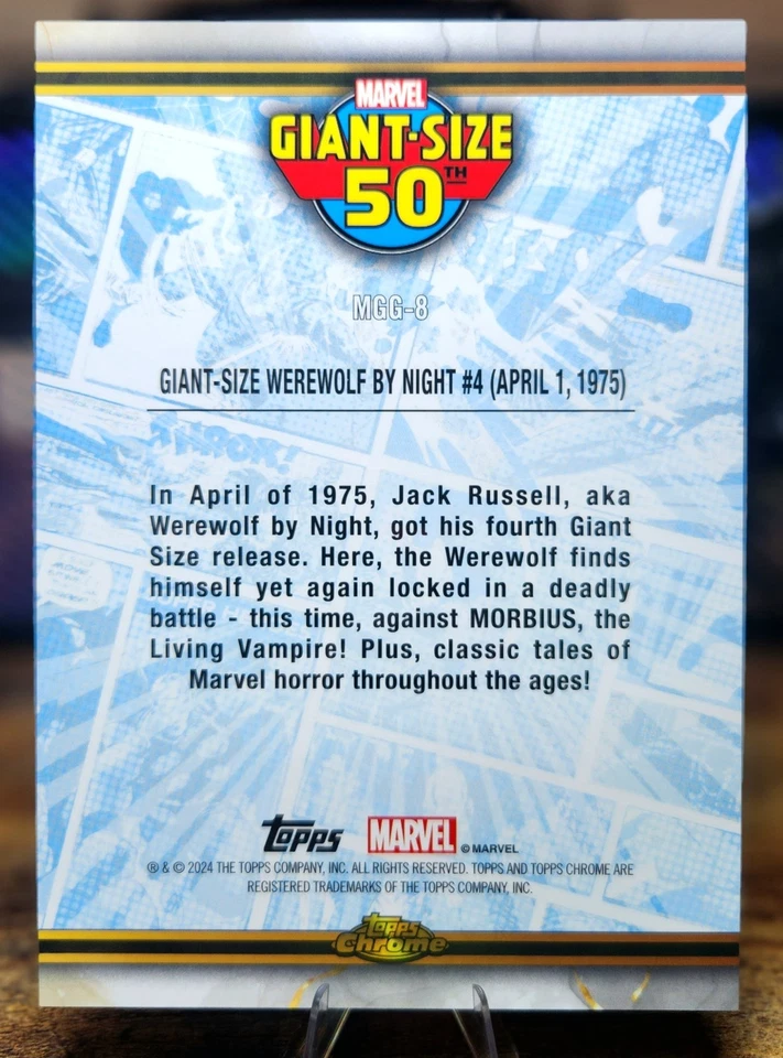 2024 Topps Chrome Marvel Giant Sized Box Topper Orange /25 MGG-8 Werewolf - Image 2 of 2