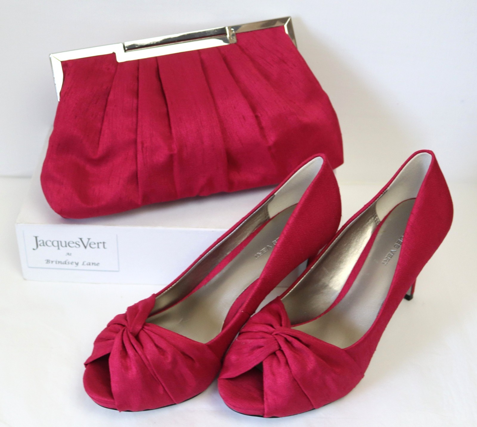 NEW Jacques Vert Cerise Pink Court Shoes  UK 6  & Matching Bag Pristine CD 222