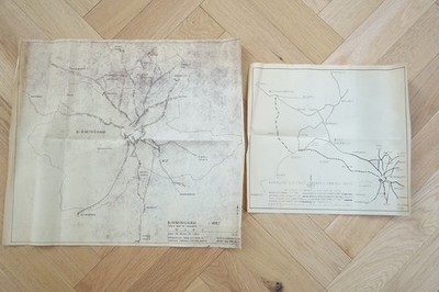 Birmingham Omnibus Straßenbahn Bus Gleis Layout Route Nachdruck Karte x2