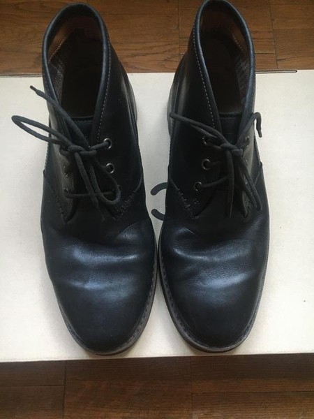 Men Clarks Boots Black Leather 41.5