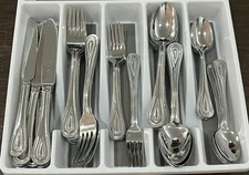 Cuisinart Elite Fampoux 52 pc Stainless Flatware Set Forks Knives Spoons