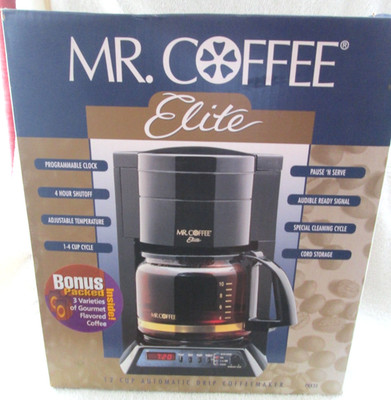 Vtg Mr. Coffee Elite Drip Coffee Maker /12-Cup Programmable  / NOS & IOB