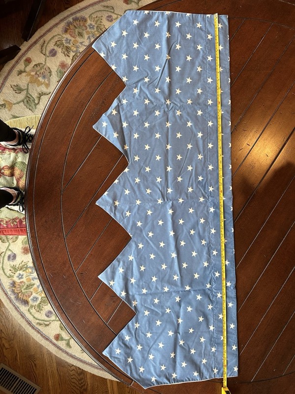 This End Up Custom Star Valance, White Stars On Blue Background