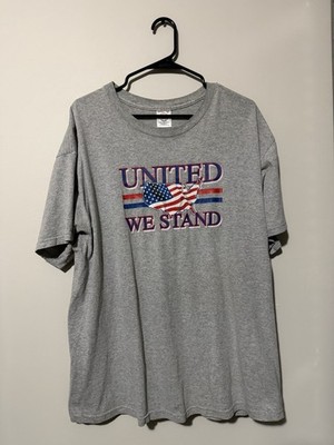 Delta Pro Weight Gray Cotton USA American Flag Graphic Crew Neck Tee XL