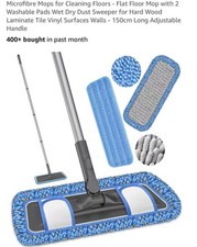 Microfibre Mops for Cleaning Floors - Flat Floor Mop with 2 Washable Pads 5