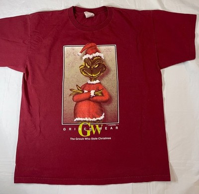 Vintage Grinch Wear XL Burgundy Graphic Tee Grinch Who Stole Christmas
