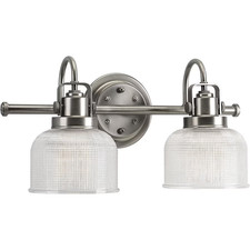 Progress Lighting Archie 2 Light Antique Nickel Coastal Bathroom Vanity light