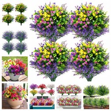 Artificial Flowers Fake Plastic Plants Outdoor Home Garden Spring Summer Decor