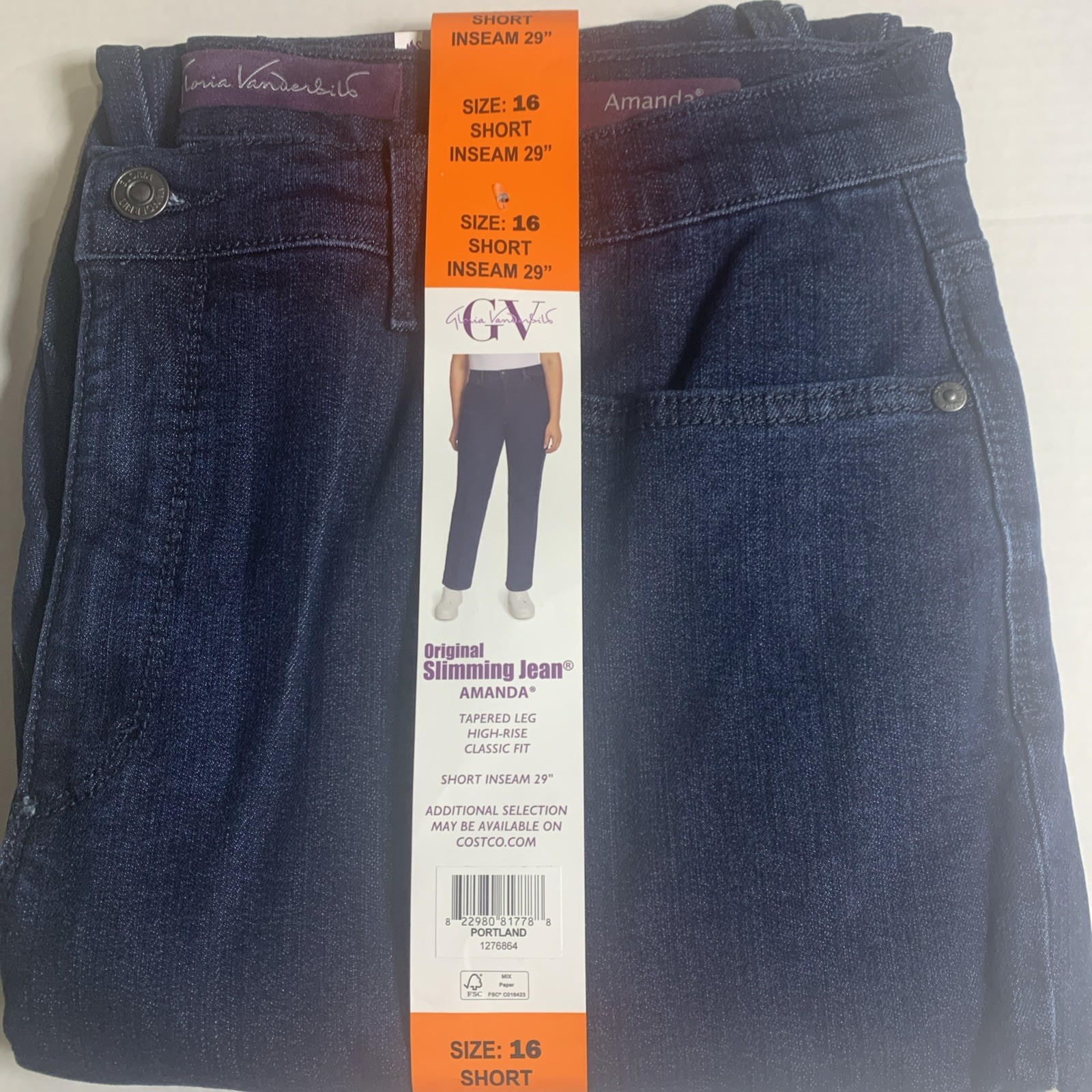 NEW Gloria Vanderbilt Original Slimming Jean Amanda Womens S