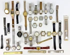 Vintage Watch Lot Timex Caravelle Pulsar Fossil Parts Repair Bands Large As Is