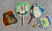 4 VINTAGE ADVERTISING HAND FANS