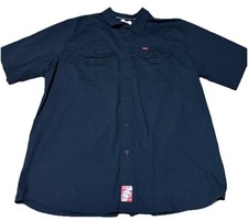 Wrangler Men's Relaxed Fit Woven Short Sleeve Twill Button Shirt Black XL NWT