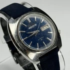 Vintage Seiko 5 Actus 7019-7000 Stainless Steel Blue 21J Men's Watch - WORKS