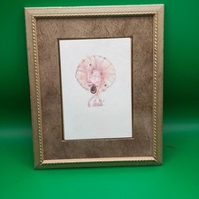 Ballerina Dancer Mixed Media Framed Wall Art 11x9 Ballet Gold PR Signed Original