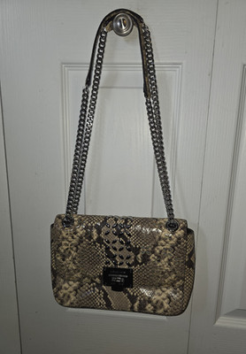 Michael Kors Snake Pattern Studded Chain Strap Turn Lock Women s Shoulder Bag