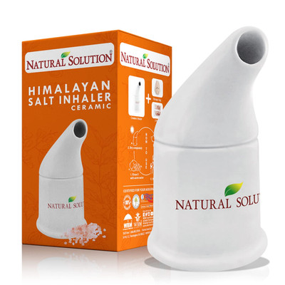 Natural Solution Ceramic Salt Inhaler 2 Himalayan Pink Salt Refills Cleans The