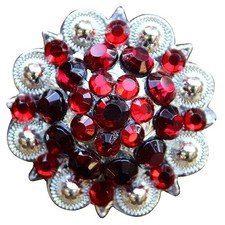 C-TY04 4 Hilason Western Berry Conchos Glass Rhinestones Bling 1.5" Tack cowgirl