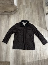Bugatti Men’s Genuine Leather Car Coat / Jacket - Black/burgundy size xxl