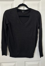 Ann Taylor Black V-Neck Sweater XS 382591