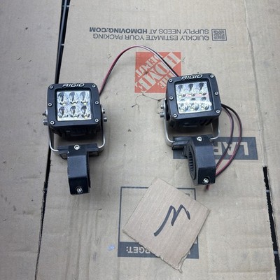Rigid Industries D-Series square auxiliary LED light pods.