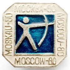 USSR SOVIET PIN. MOSCOW-80. 1980 SUMMER OLYMPICS. ARCHERY