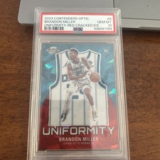 2023 Contenders Optic Brandon Miller Uniformity Red Cracked Ice PSA 10 Rookie